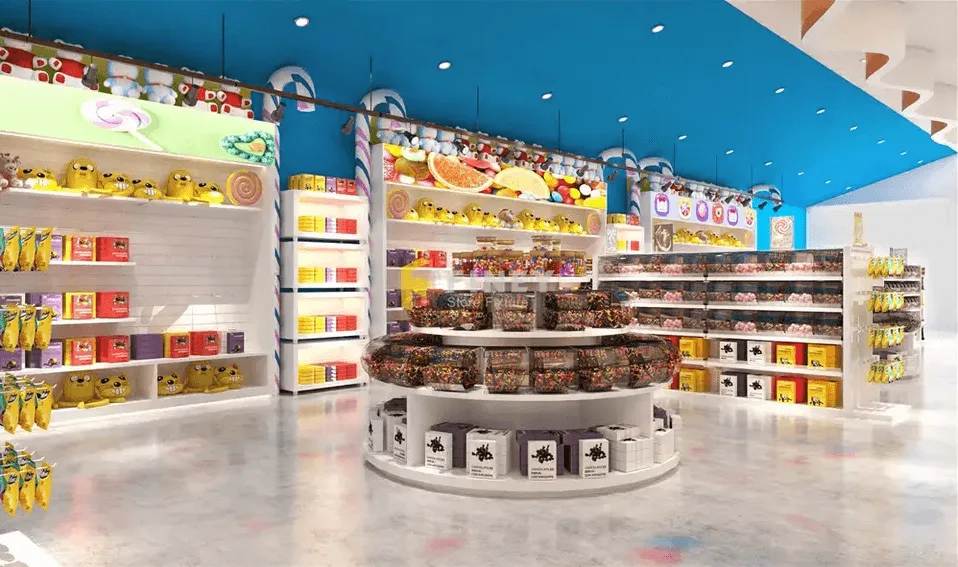Chocolate Display | Shop Design, Decoration Fixtures – Lollipop candy shop Chocolate counter big sweet candy shelves Convenie