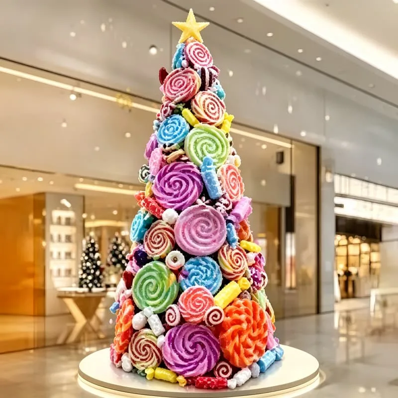 Pastel Giant Lollipop Candy Statue Christmas Tree Mall Display Prop — view 2