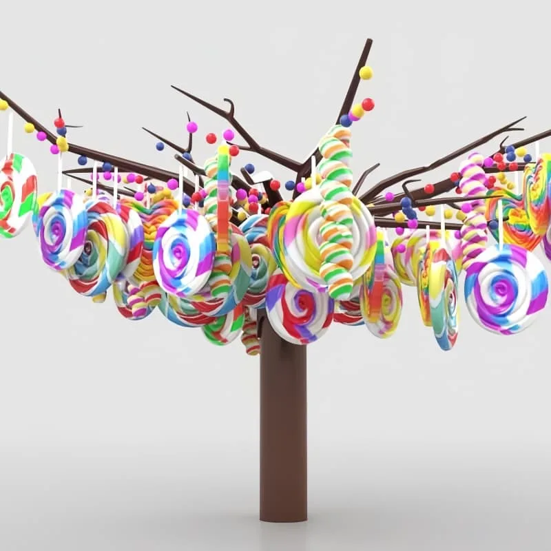 Rainbow Swirl Lollipop Tree Candy Statue For Shop Window Display Decor Prop