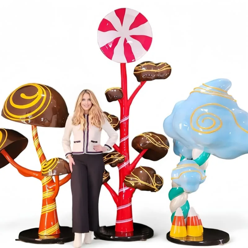 Oversized Fiberglass Candy Statue for Sweet Shop Window Display Decor