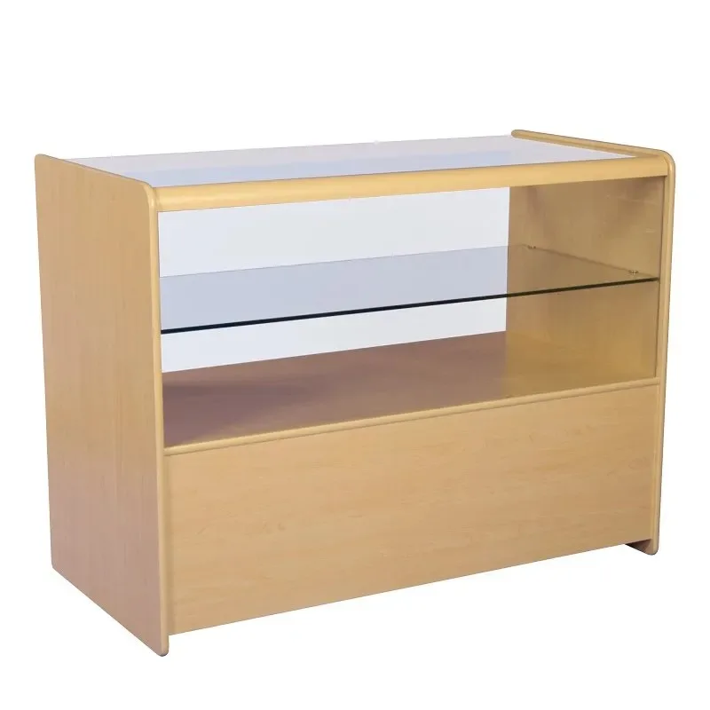 Cannabis Dispensary Display Counters For Sale – Both Sided Angles Wooden Display Showcase Cannabis Store Furniture for Sale i