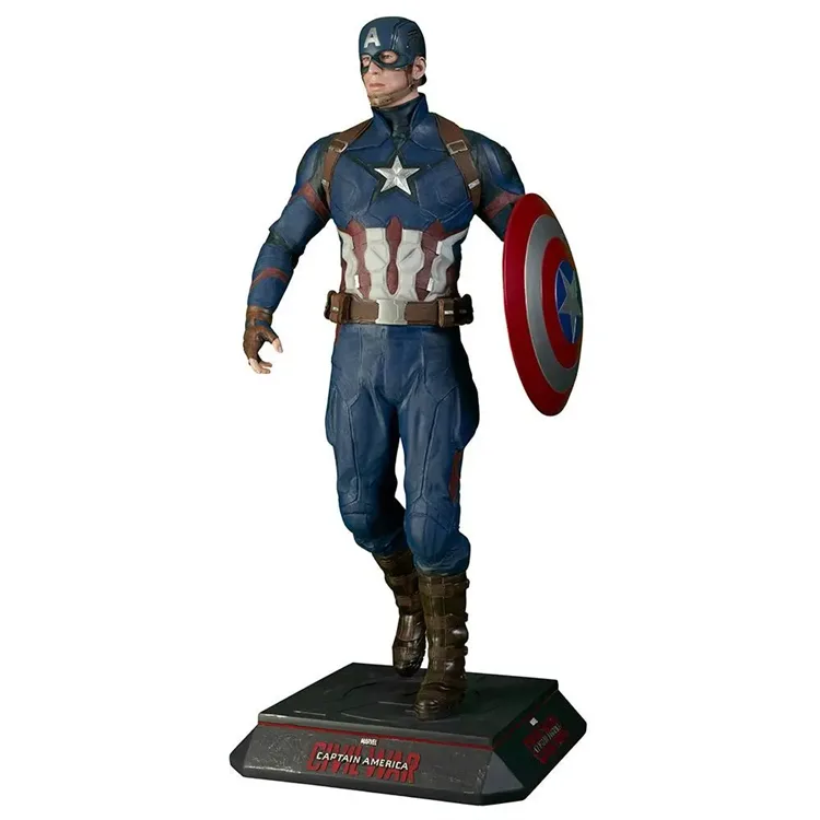 Captain America Fiberglass Statues2 (2) Captain America Statues For Sale | 1:1 Custom Marvel Figures – custom retail display image 8