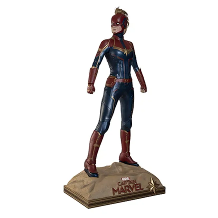 Captain Marvel Fiberglass Statues2 (1) Captain Marvel Statue | Movie Figurine Characters Life Size Statues – custom retail display image 7