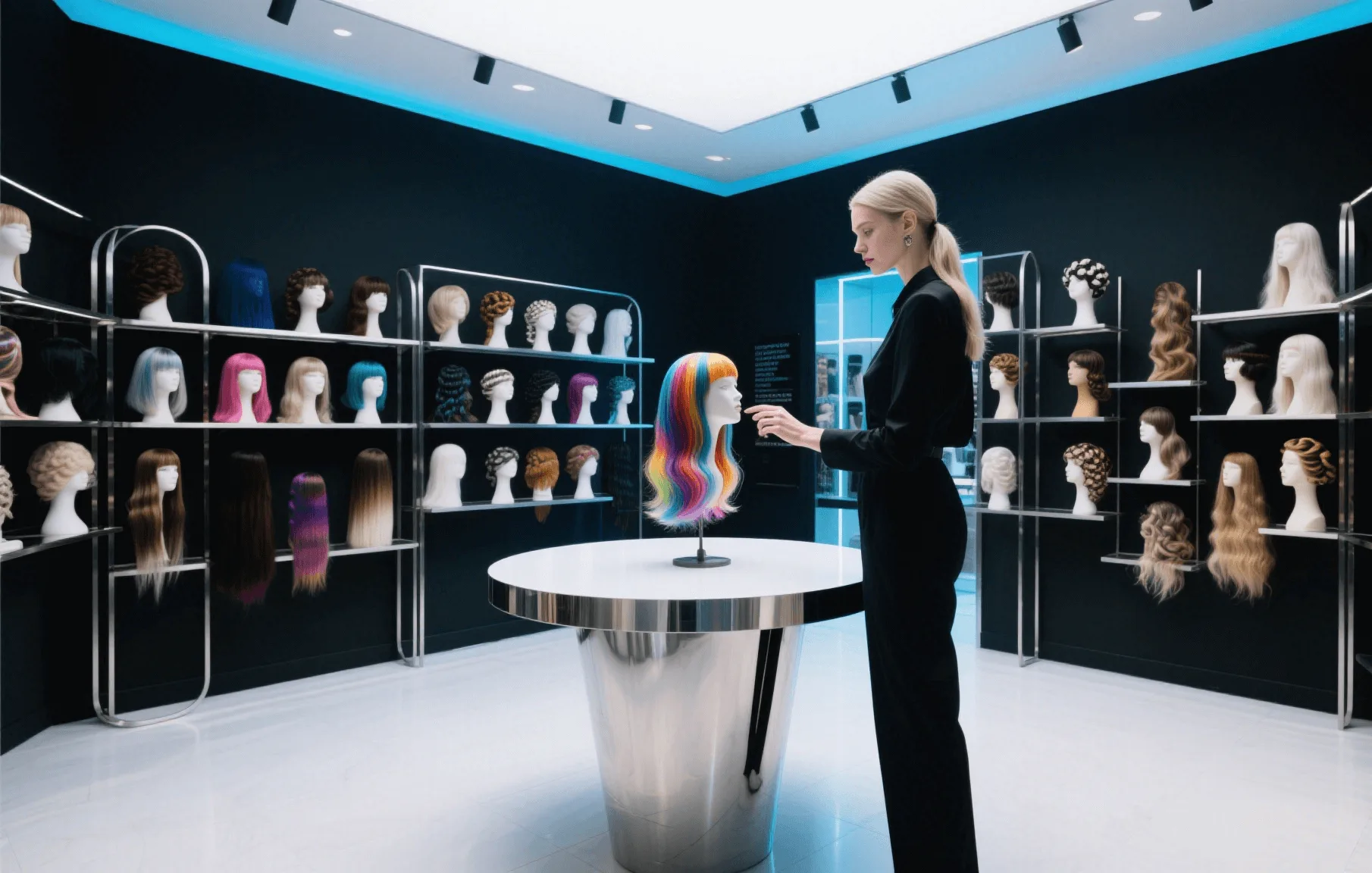 Wig Store Design | Hair Extensions Shop Retail Displays – Luxury Wig Retail Shop Design Interior Decoration Display Furniture