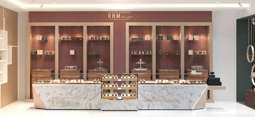 Bakery Counters | Cakes, Pastry Bread Shop Counter – Mall Bakery Kiosk Food Display Counter image 45