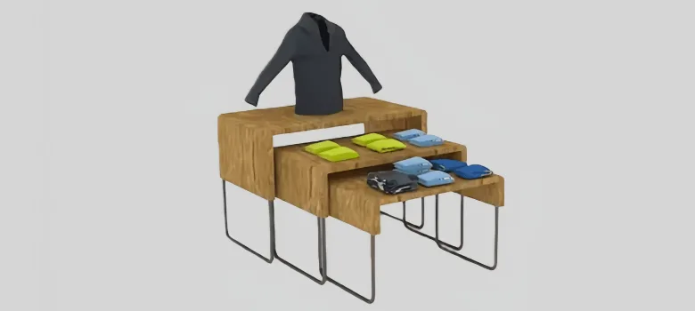 clothing nesting tables (3) Clothing Display Tables Risers For Sale | Nesting Tables – custom retail display image 3
