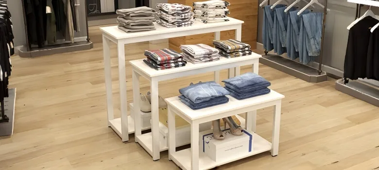 clothing nesting tables (4) Clothing Display Tables Risers For Sale | Nesting Tables – custom retail display image 4
