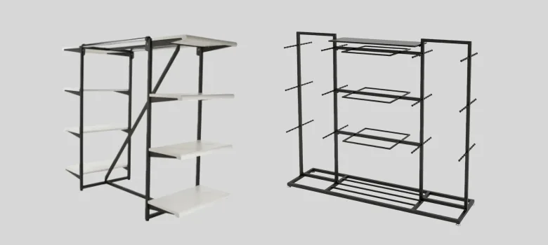 clothing shelving units (1) Shelving Units Retail Racks For Apparel Store – custom retail display image 4