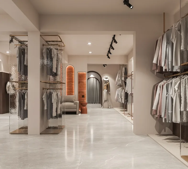 Boutique Design, Retail Displays Store Fixtures – Luxury shop design international clothing shop with glass wall cabinet imag