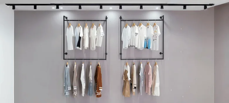Wall Mounted Display System For Clothing Shop – custom retail display image 4