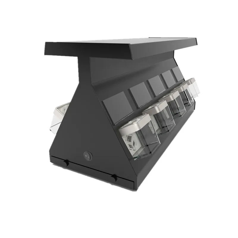 Countertop Cannabis Dispensary Display Cases, Risers Racks – Black Cannabis Countertop Display Riser Modern Display Stand for