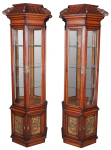 Curio Displays Cabinets | Moderen Glass Cabinet in White, Black Lighted – custom retail display image 26