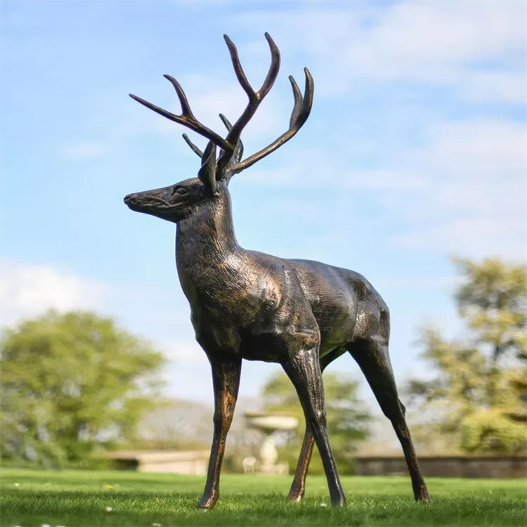 Deer Stag Bronze Statue | Garden Ornaments Sculptures – custom retail display image 8