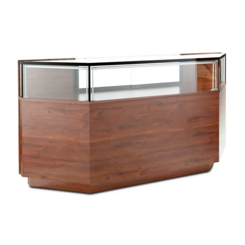 Cannabis Dispensary Display Counters For Sale – Both Sided Angles Wooden Display Showcase Cannabis Store Furniture for Sale i