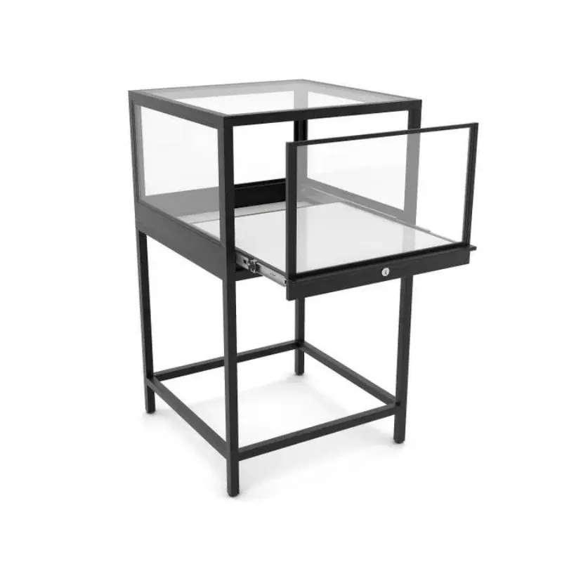 Cannabis Dispensary Display Table Tabletop Showcases – Single Metal and Glass Showcase Cannabis Display Table Design image 1