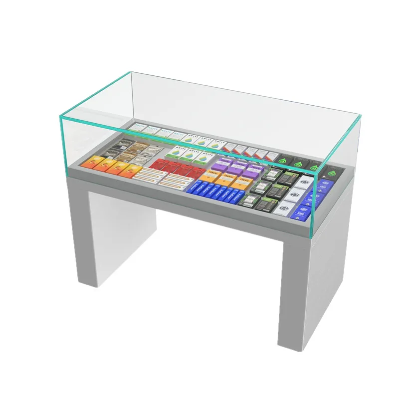 Cannabis Dispensary Display Table Tabletop Showcases – Single Metal and Glass Showcase Cannabis Display Table Design image 2