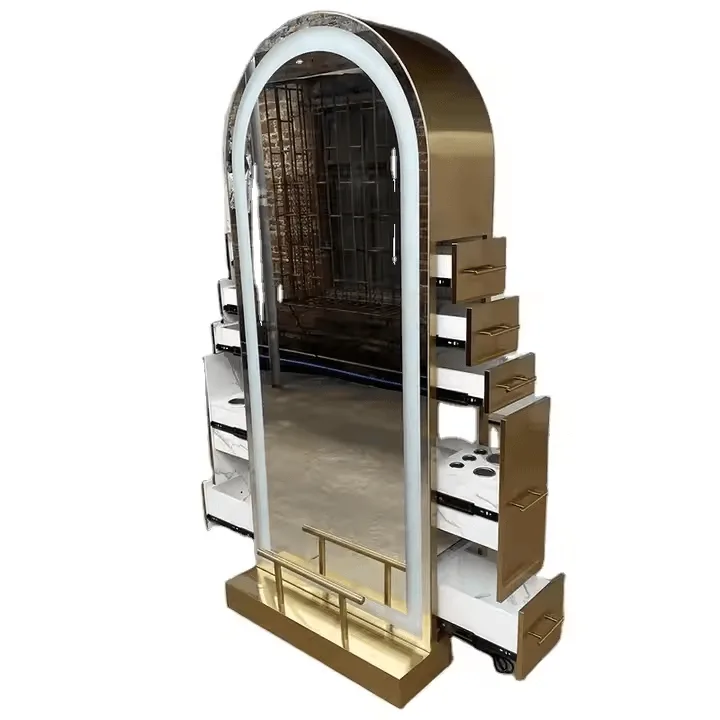 Double-Sided Barber Salon Styling Stations With Mirror – custom retail display image 47