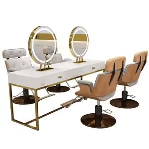 Double-Sided Barber Salon Styling Stations With Mirror – custom retail display image 49