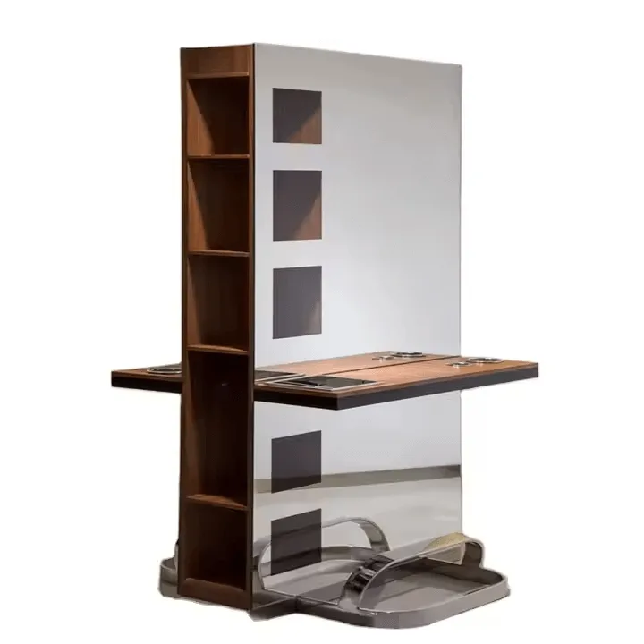 Double-Sided Barber Salon Styling Stations With Mirror – custom retail display image 4