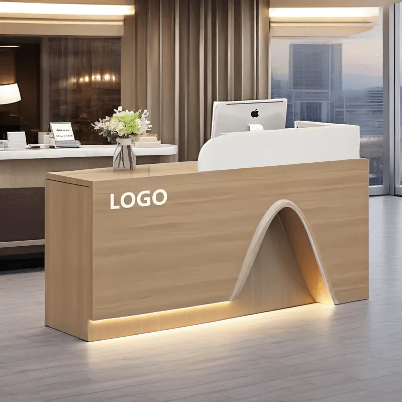 Wood Reception Desks Counters – custom retail display image 3