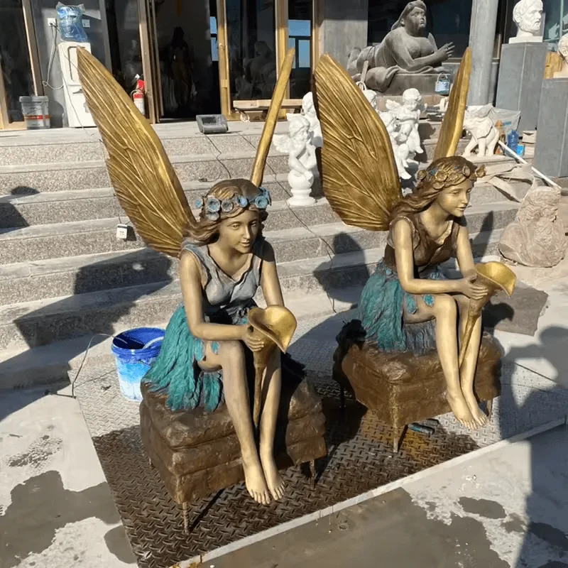 Bronze Mermaid Fairy Statues For Sale | Life Size – custom retail display image 4