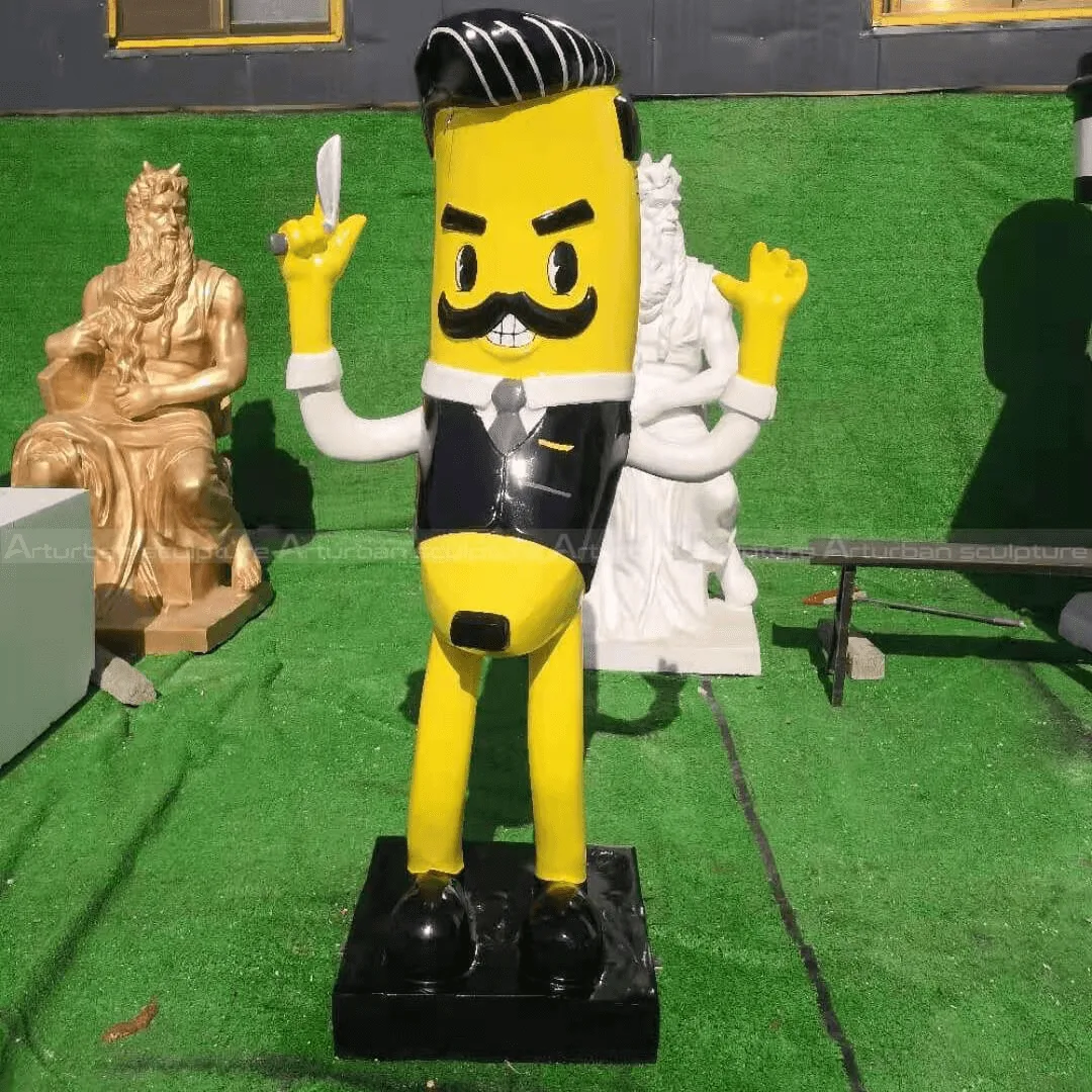 Fiberglass Banana Statue (5) Fiberglass Banana Statues Sculptures For Garden Park – custom retail display image 20