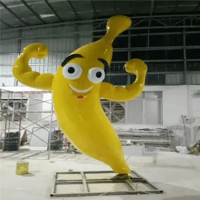 Fiberglass Banana Statue (7) Fiberglass Banana Statues Sculptures For Garden Park – custom retail display image 21