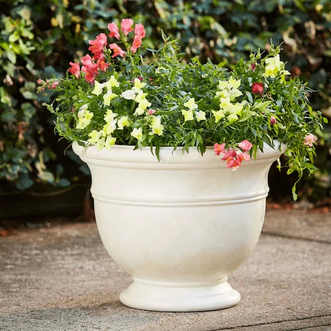 Fiberglass Beige Stone Planters Flower Pots | European Style – custom retail display image 2