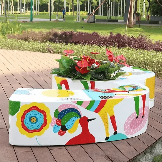 Garden Park Bench For Sale | Outdoor Fiberglass Bench Seat – custom retail display image 85