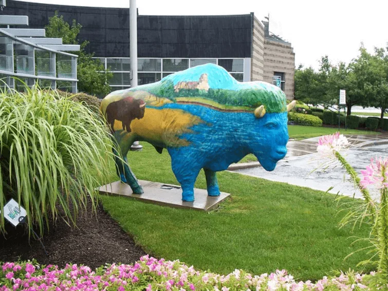 Buffalo Bison Garden Sculptures For Sale | Fiberglass Garden Art – custom retail display image 3