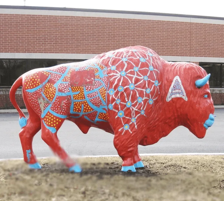 Fiberglass Buffalo & Bison Garden Sculpture (9) Buffalo Bison Garden Sculptures For Sale | Fiberglass Garden Art – custom retail display image 8