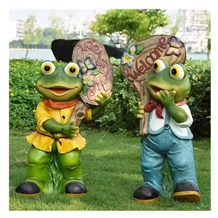 Frog Toad Statues, Figurines Sculptures For Garden | FRP – custom retail display image 2