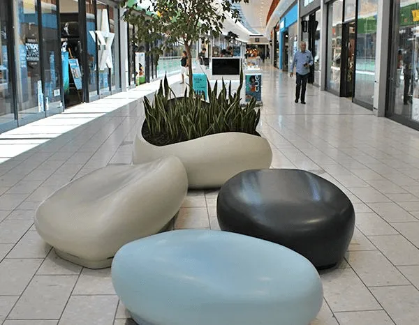 Fiberglass Pebble Seat | FRP Stone Seat For Indoor Outdoor – custom retail display image 3