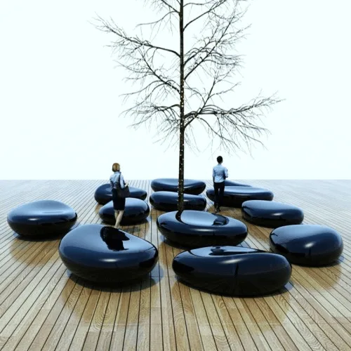 Fiberglass Pebble Seat (2) Fiberglass Pebble Seat | FRP Stone Seat For Indoor Outdoor – custom retail display image 28