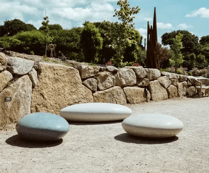 Fiberglass Pebble Seat | FRP Stone Seat For Indoor Outdoor – custom retail display image 1