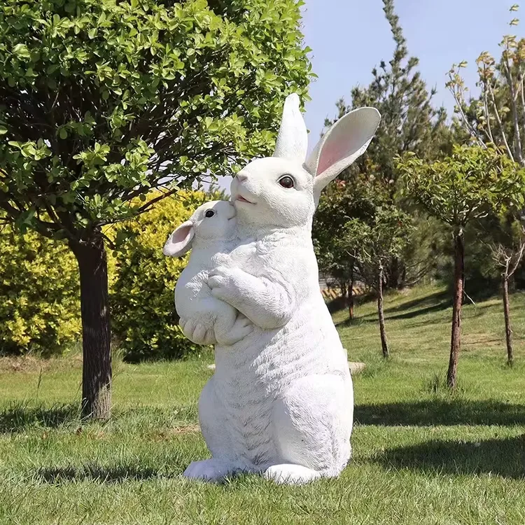 Large Rabbits Bunny Sculptures For Garden | Fiberglass – custom retail display image 3