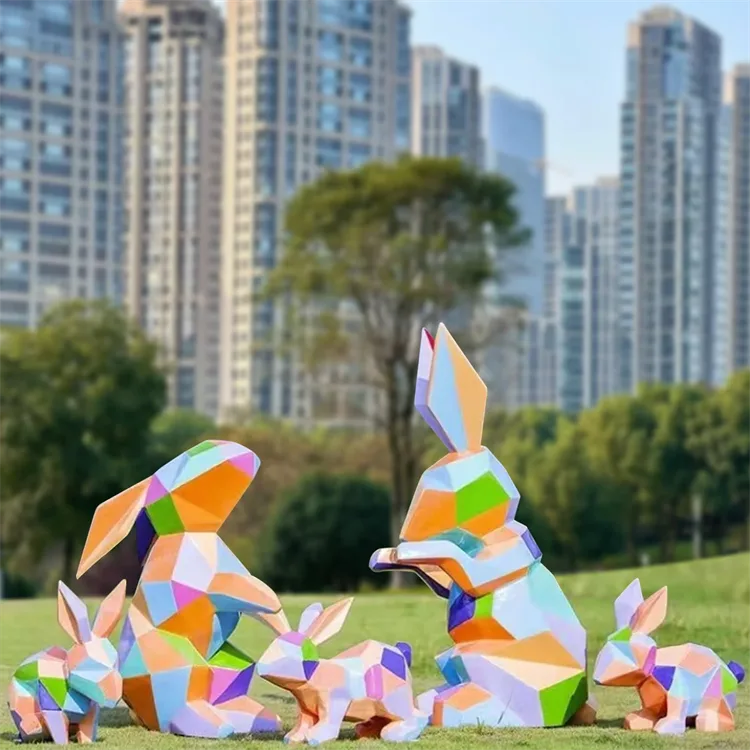 Large Rabbits Bunny Sculptures For Garden | Fiberglass – custom retail display image 55