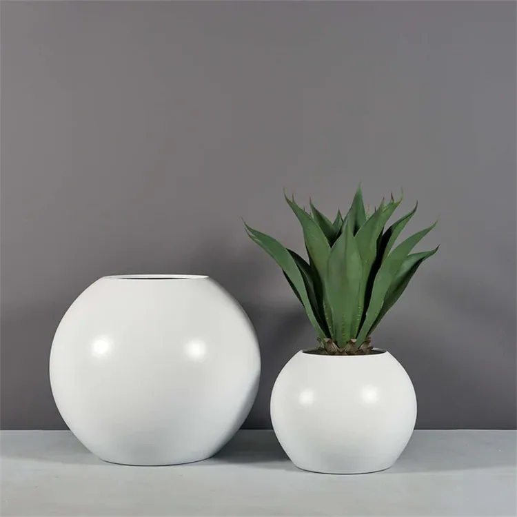 Round Fiberglass Planter Stands Flower Pots | Large Tall – custom retail display image 3