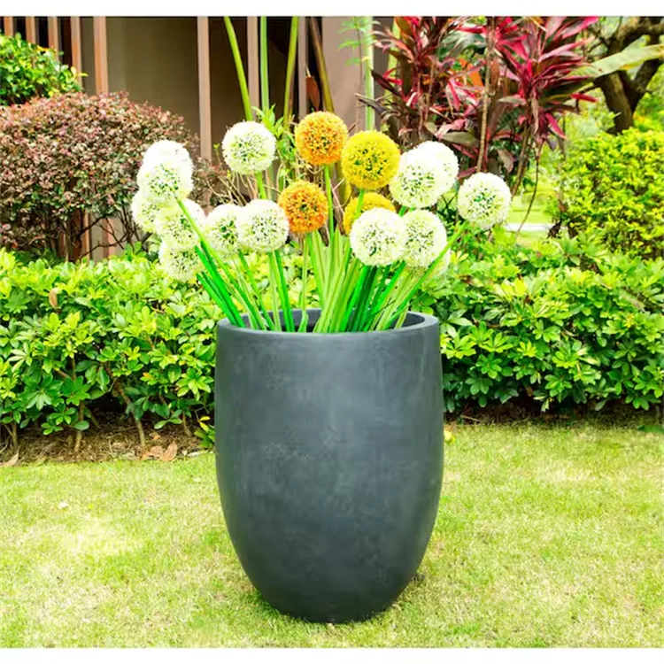 Round Fiberglass Planter Stands Flower Pots | Large Tall – custom retail display image 4