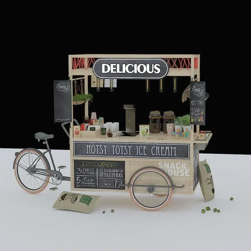 Food Bike For Sale | Ice Cream Coffee Bike – custom retail display image 30