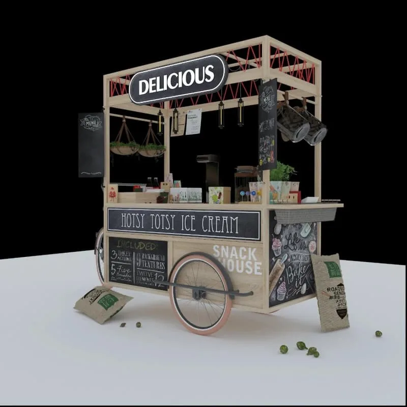 Food Bike For Sale | Ice Cream Coffee Bike – custom retail display image 29