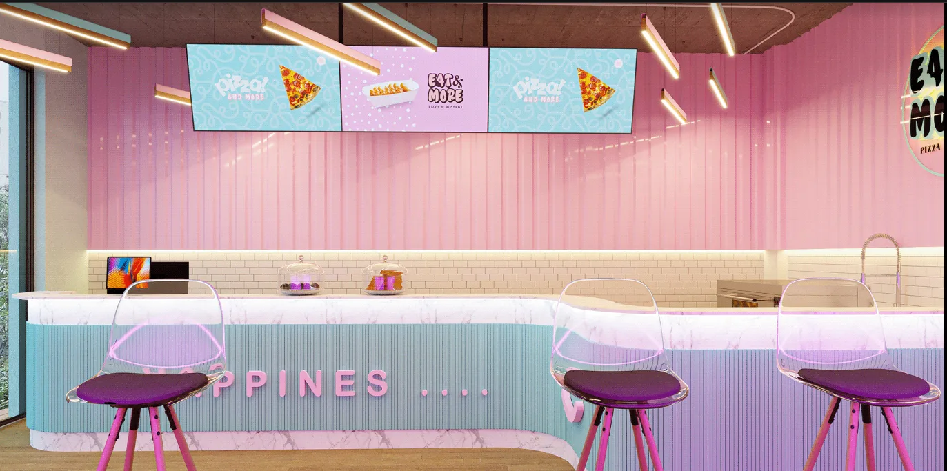 Pizza Shop Design | Pizza Store Counters, Displays Furniture – Retail Pizza store company design custom fast food stand black