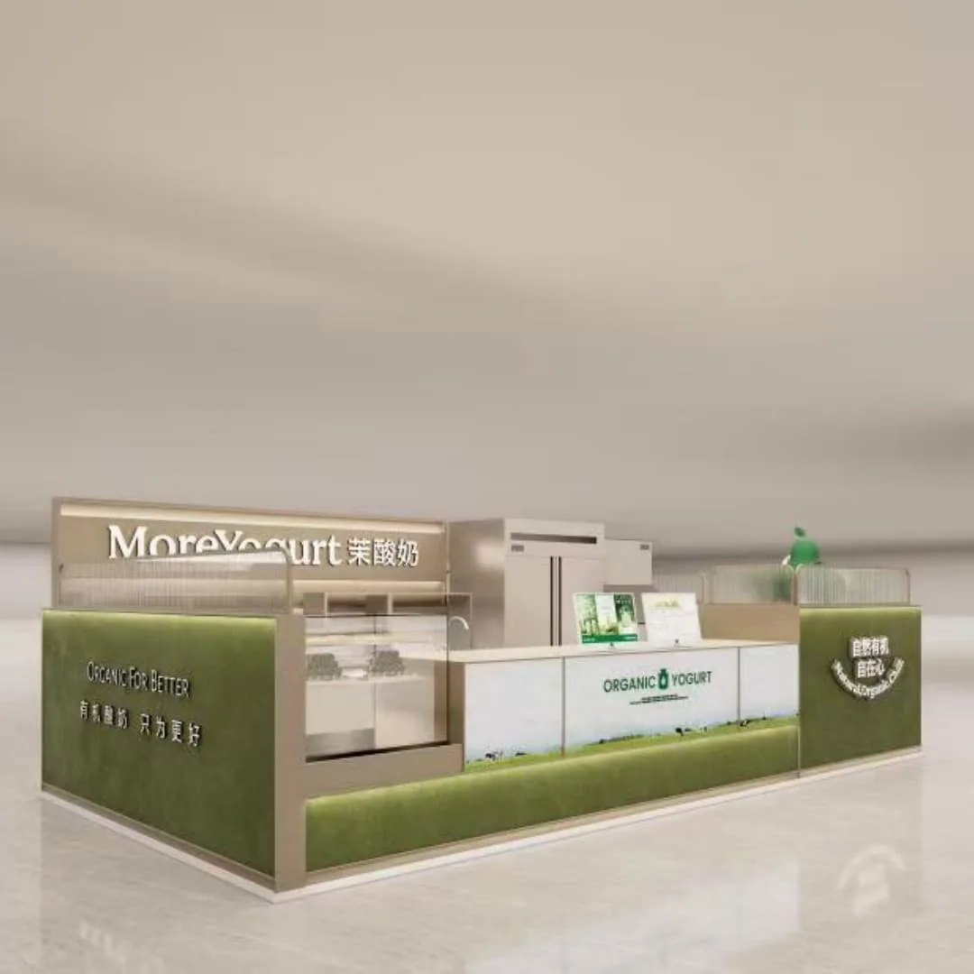 Frozen Yogurt Kiosk – Mall Corner Frozen Yogurt Kiosk With Complete Lightbox Branding & Rest Seating Area image 4