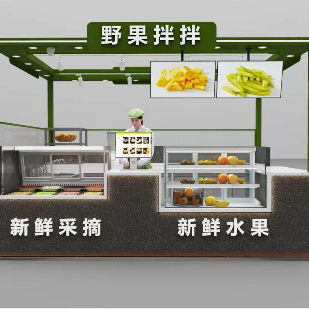 Frozen Yogurt Kiosk – Mall Corner Frozen Yogurt Kiosk With Complete Lightbox Branding & Rest Seating Area image 3