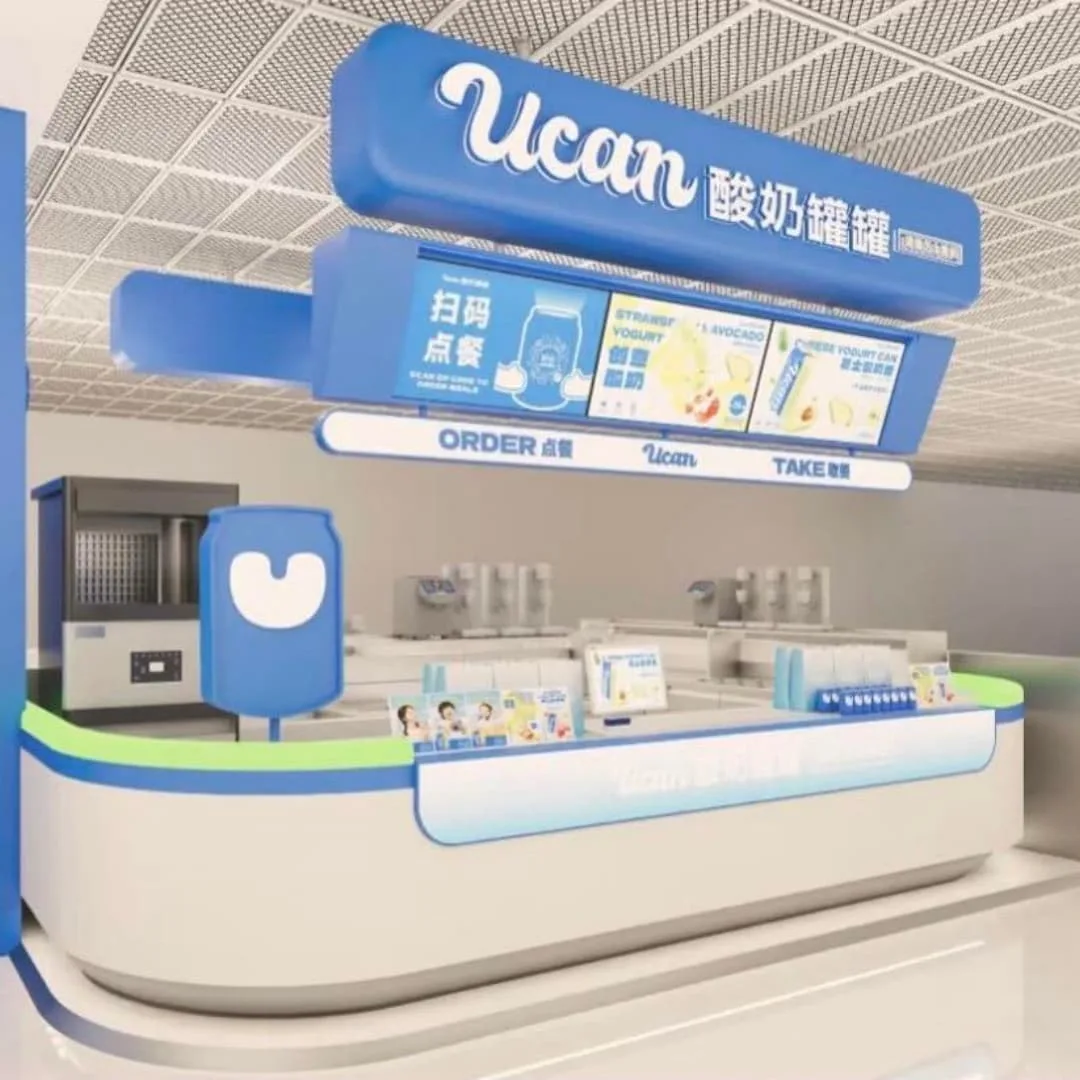 Frozen Yogurt Kiosk – Mall Corner Frozen Yogurt Kiosk With Complete Lightbox Branding & Rest Seating Area image 5