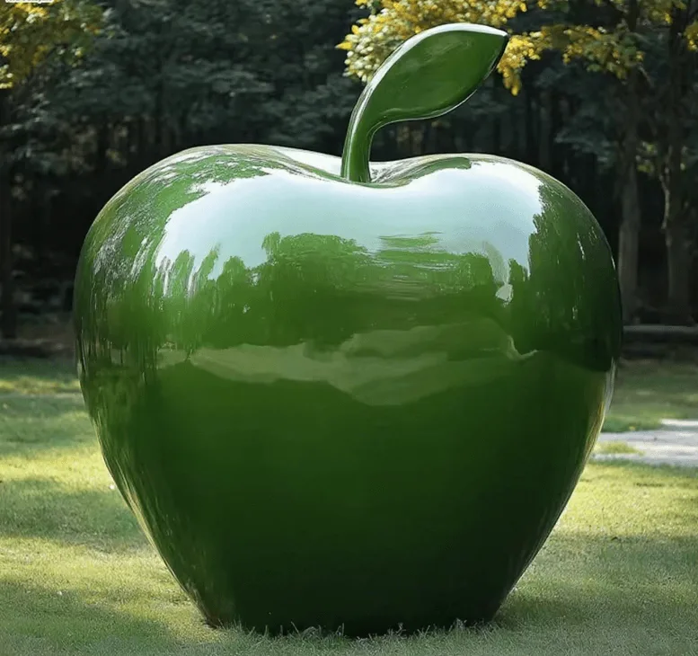 Giant FRP Apple Sculpture For Sale | Graffiti Geometric – custom retail display image 1