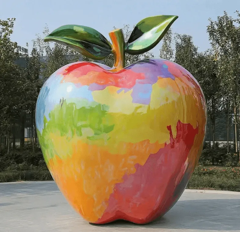 Giant FRP Apple Sculpture For Sale | Graffiti Geometric – custom retail display image 42