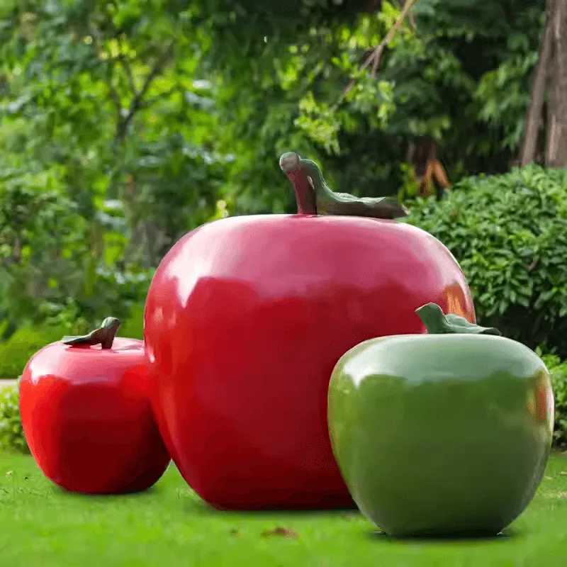Giant FRP Apple Sculpture For Sale | Graffiti Geometric – custom retail display image 2