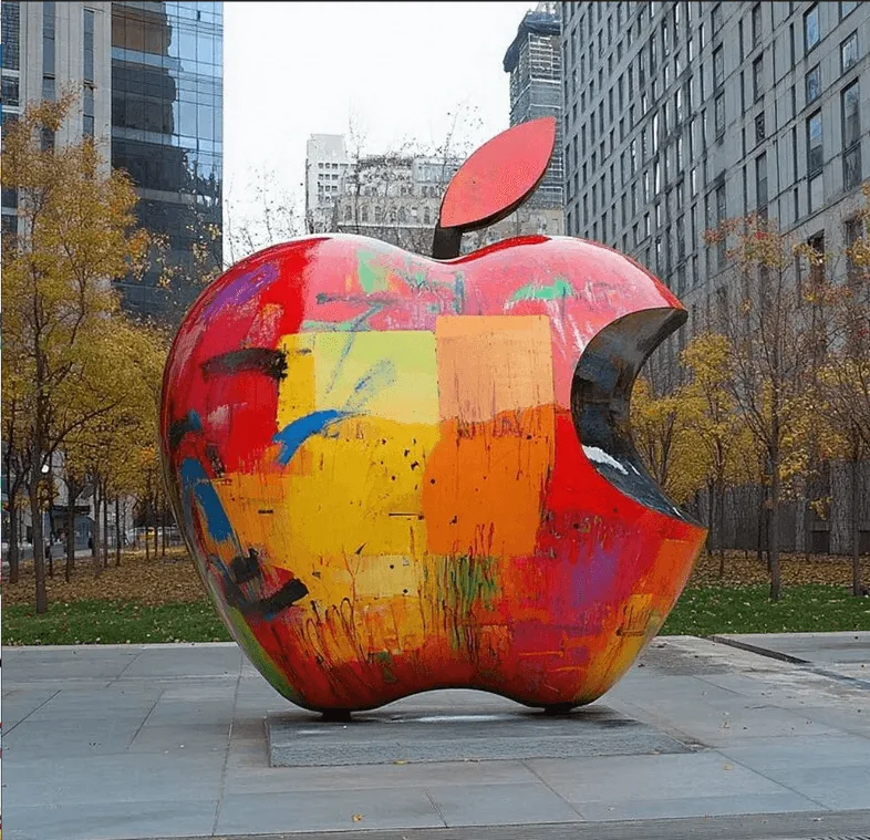 Giant FRP Apple Sculpture For Sale | Graffiti Geometric – custom retail display image 43