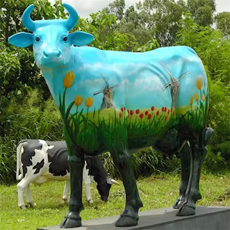 Life Size Bulls Cows Statues For Sale | Frp Cattle Sculptures – custom retail display image 1